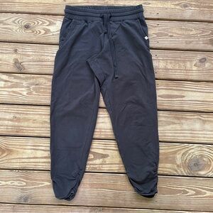 Pact Organic Cotton Joggers Womens S Black Drawstring Lounge Pants Ruched Hem